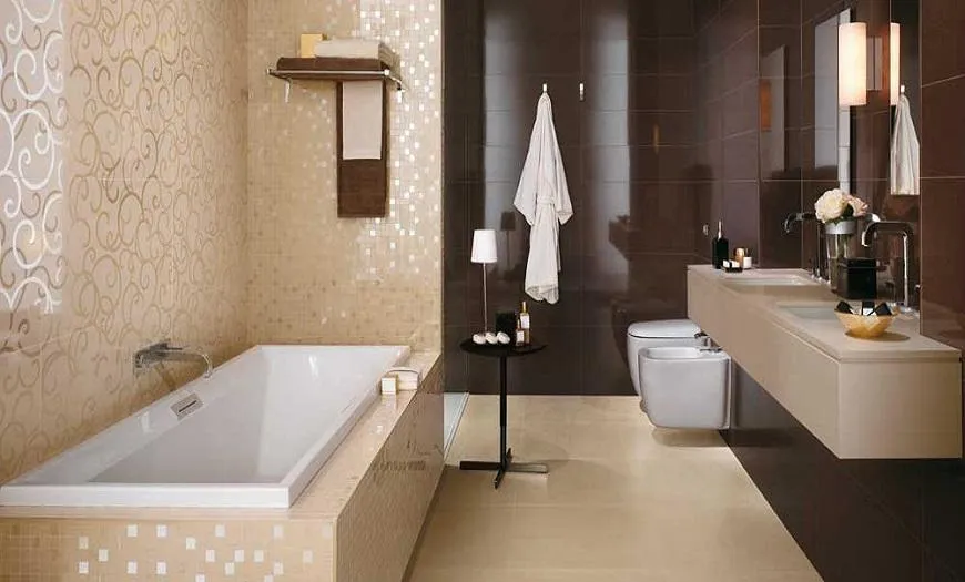 ванная комната в коричневых цветах