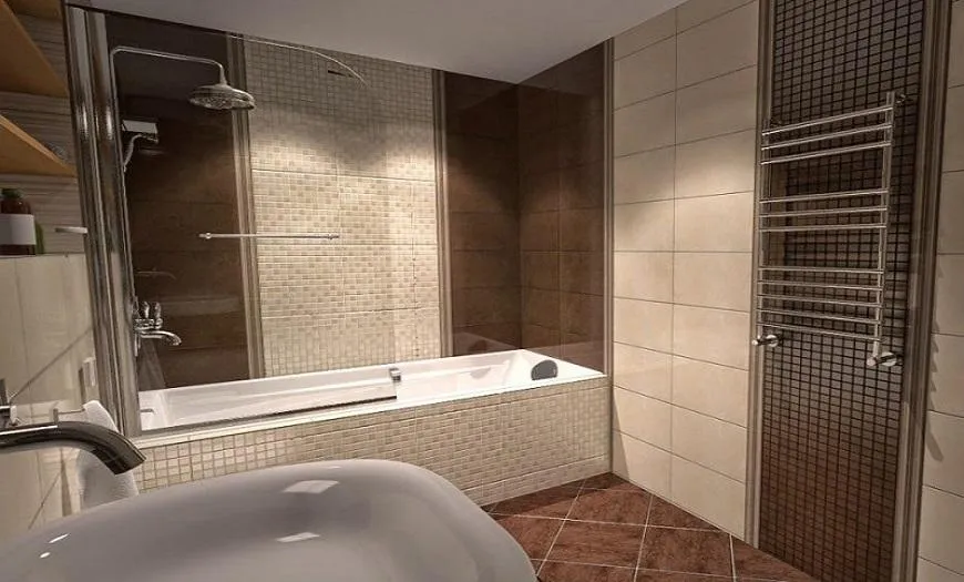 ванная комната в коричневых цветах