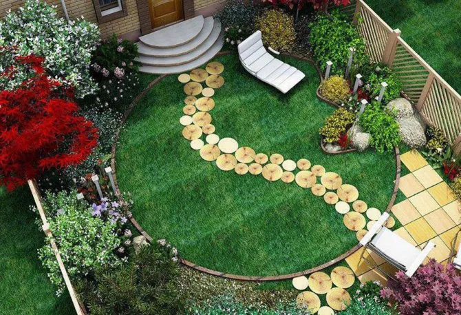 красивый дизайн садового участка