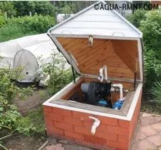 Pump House, Garden Projects, Gardening Tips, Plumbing, Country House, Toy Chest, Aqua, Storage, Case