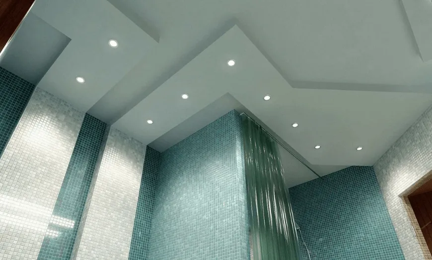 Потолок в ванной из гипсокартона