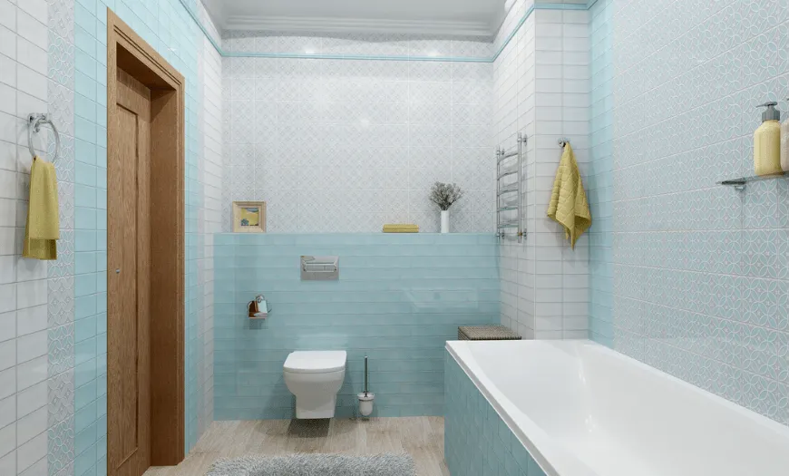 керамическая плитка в маленькой ванной