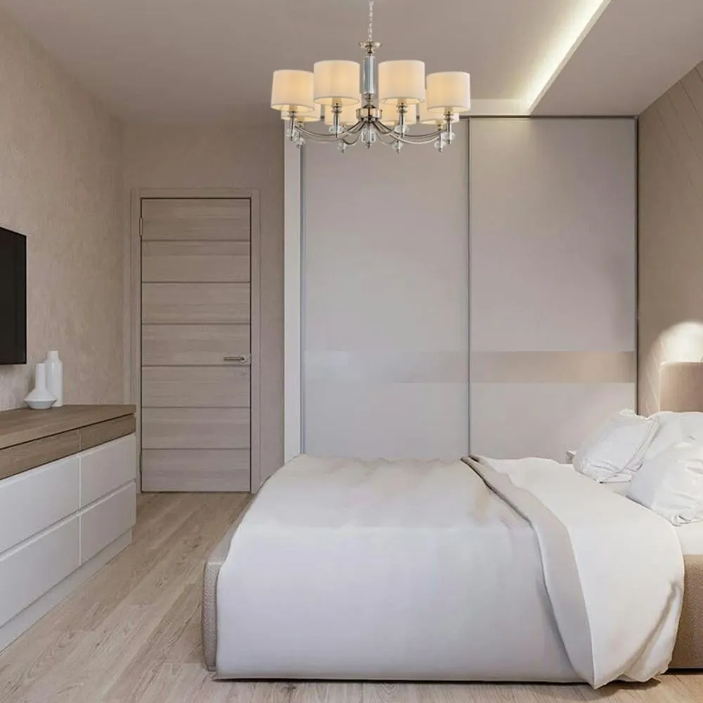 Светлая отделка спальни в стиле минимализм