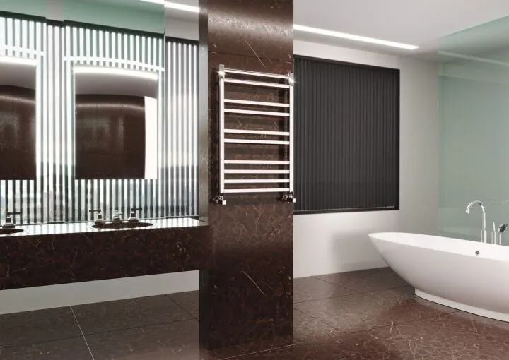 Сушитель для полотенец в дизайне ванной комнаты