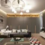 Серый дизайн гостиной