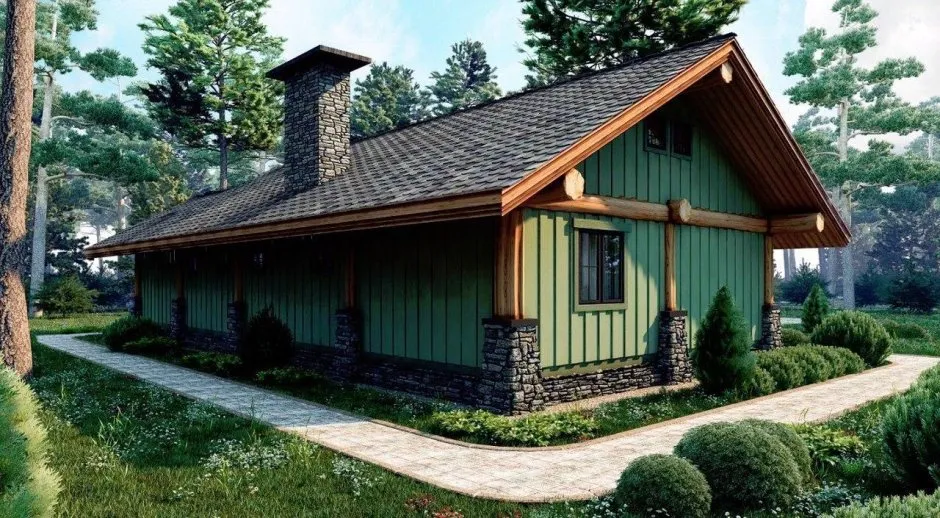 Небольшой одноэтажный деревянный дом