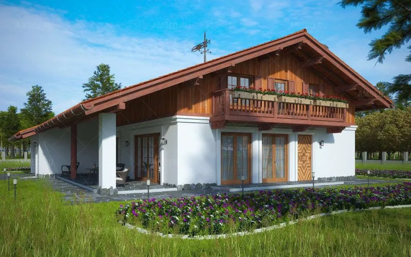 Одноэтажный Альпийский дом Шале