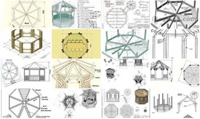 90 чертежей и макетов Квадратных беседок