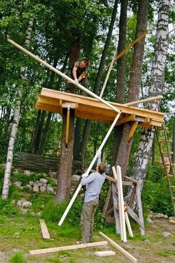Поэтапное строительство домика на дереве