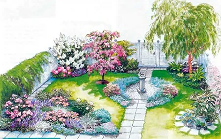 ландшафтный дизайн маленького садового участка 2