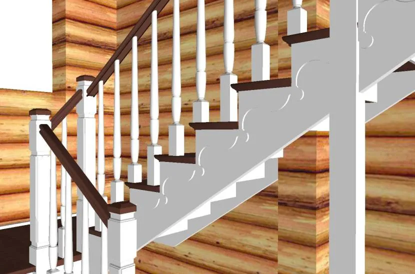Проект лестницы с переменным количеством балясин на ступени