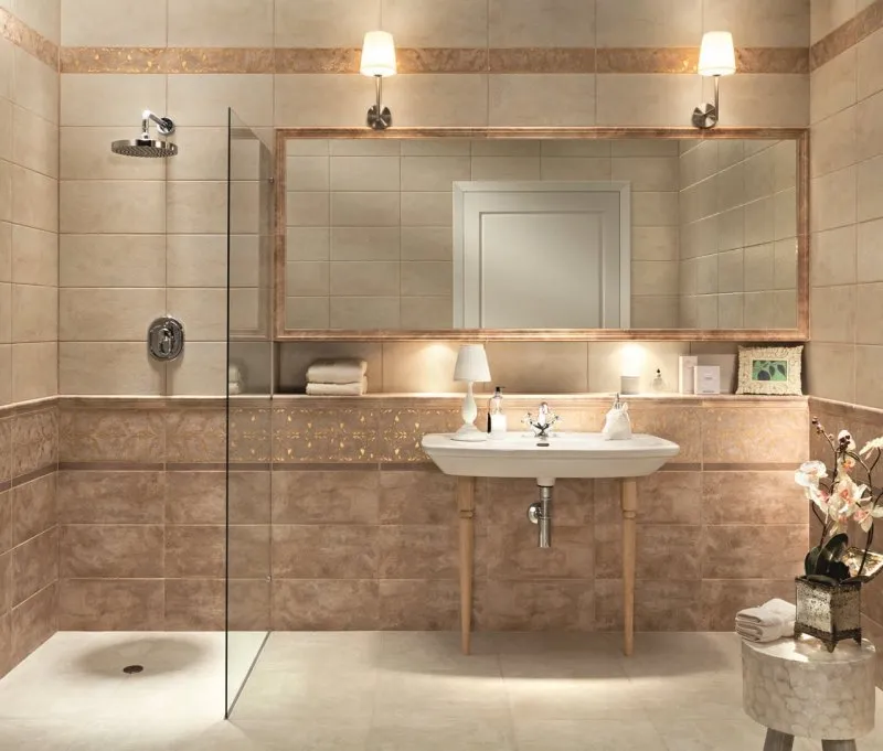 Раскладка плитки в ванной - схемы и методы размещения облицовочного материала, подбор дизайна, фото