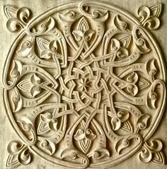 Plafond Design, Wood Carving Designs, Wood Carving Art, Islamic Art Pattern, Pattern Art, Arabesque, Celtic Ornaments, Chip Carving, Wood Stone